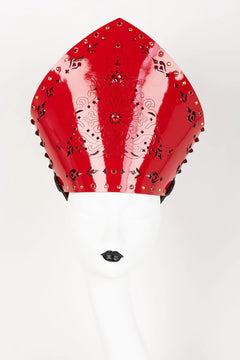 Patent leather headdress