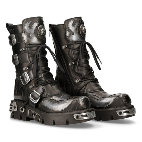 Leder Stiefelette Skull