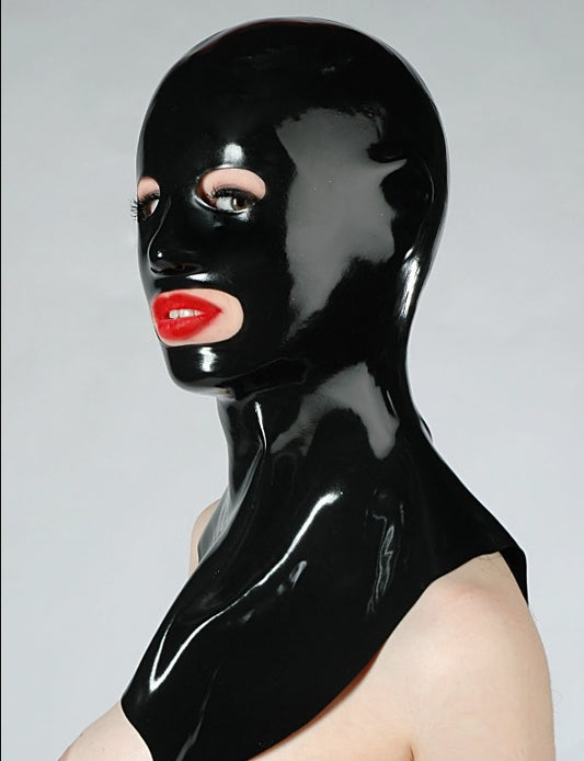 Latex mask open with collar 