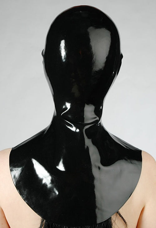 Latex mask mouth open with collar 