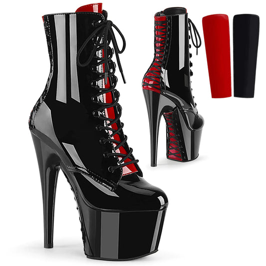Platform ankle boots with lacing