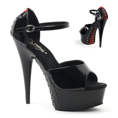 Vinyl platform sandal with lacing