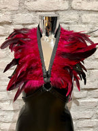 Feather harness with rhinestones