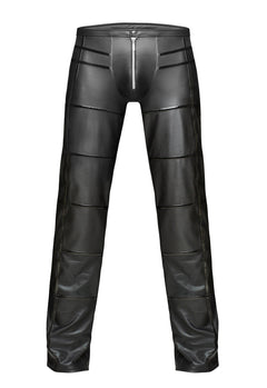 Wetlook pants with zipper