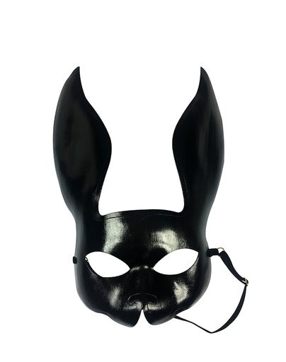 Real leather bunny mask