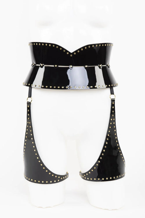 Patent Leather Leg Harness