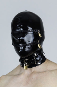 Latex Maske Absperrbar mit Halsband