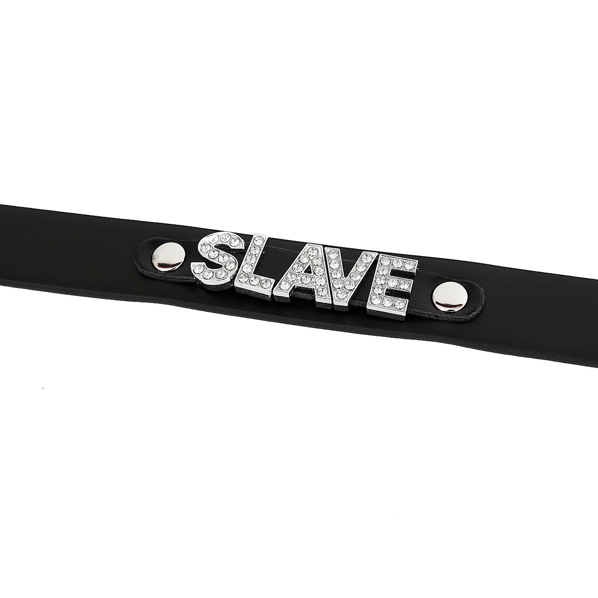 Halsband mit Strassbuchstaben "Slave"