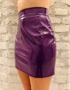 Patent mini skirt