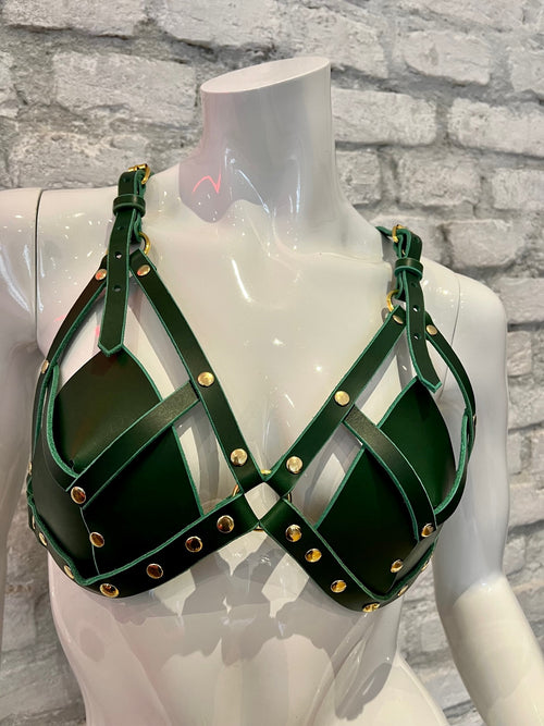 Leather Harness Bra / Various Colors