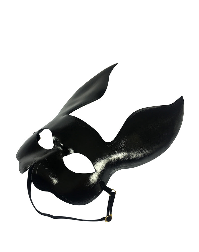 Real leather bunny mask