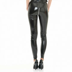 Vinyl leggings with zipper